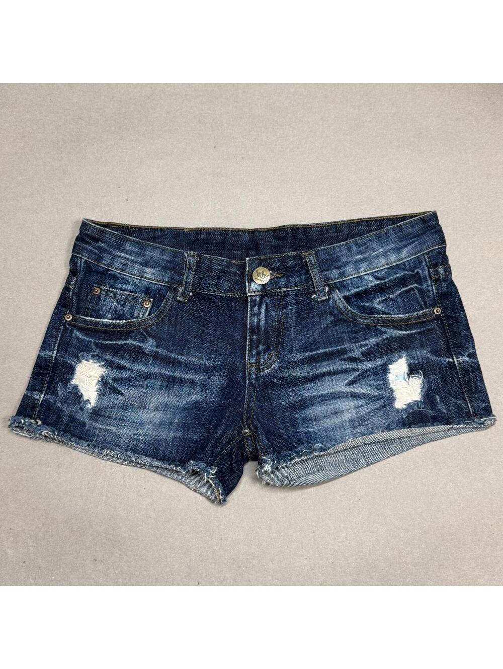 Vintage Y2K Low Rise Denim Micro Shorts Faded